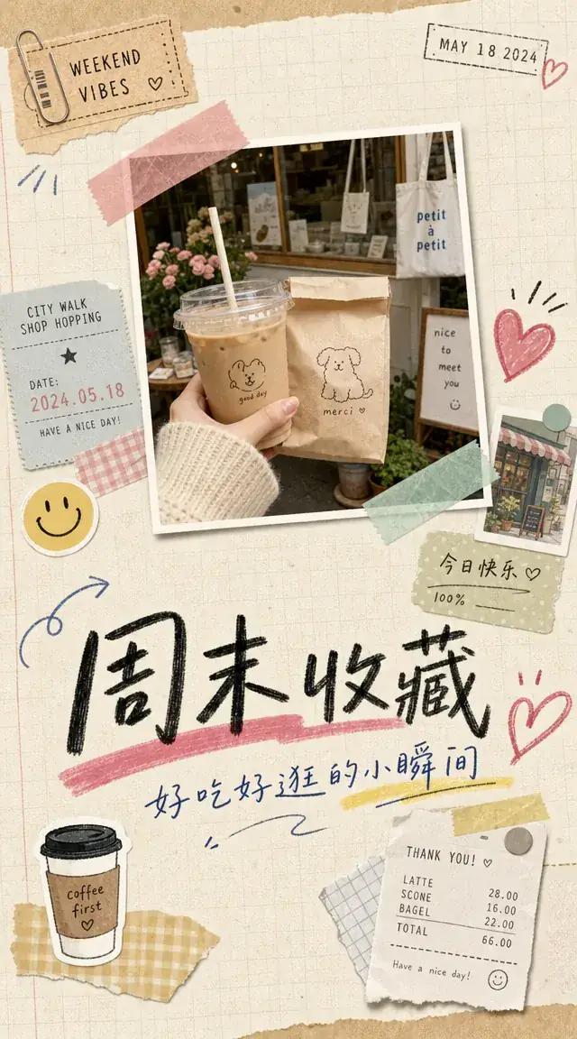 手写胶带拼贴